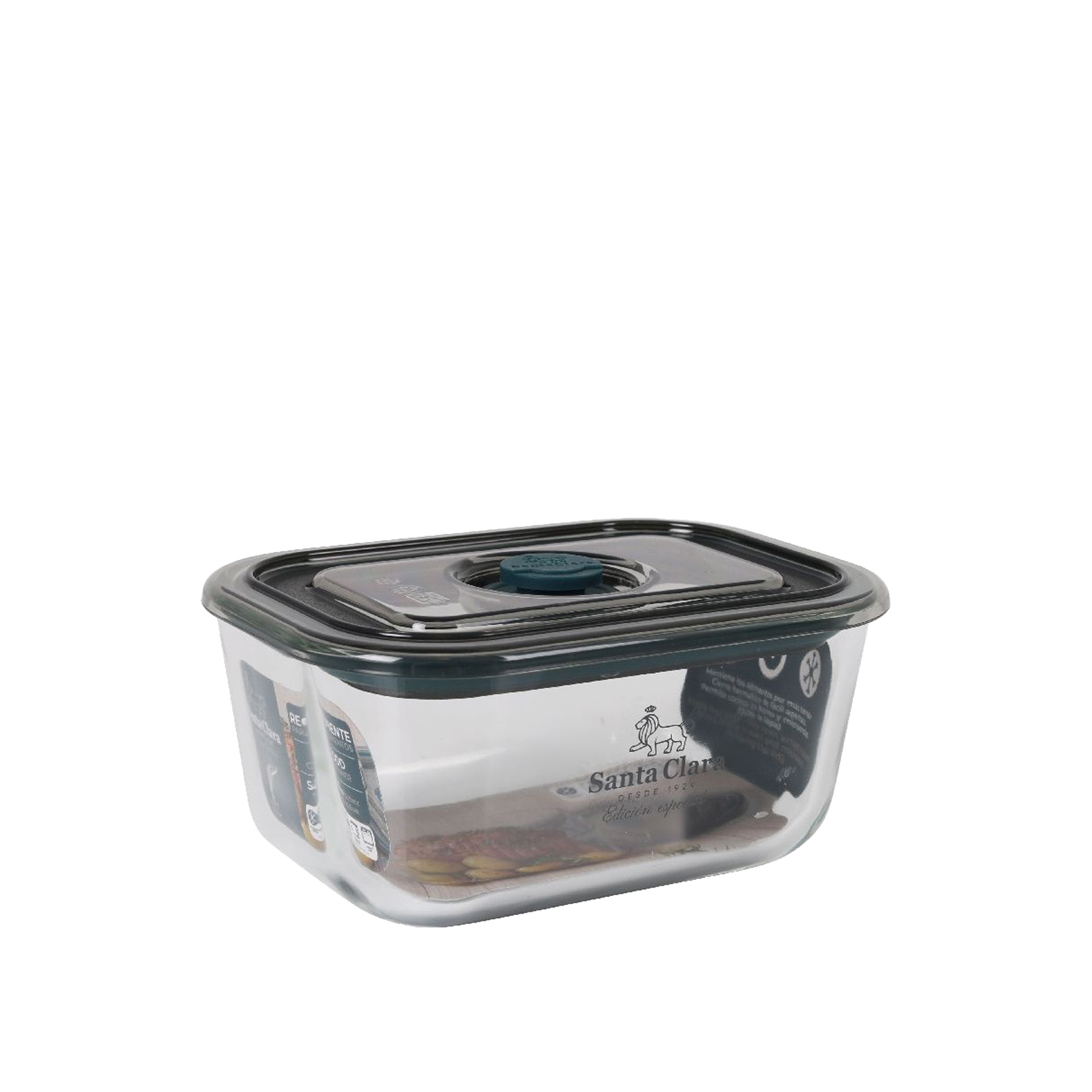 Caixa Hermética Vidro Tampa Válvula Retangular 500ml