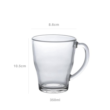 Caneca Vidro Cosy 350ml 8.6X10.5cm Pack 6