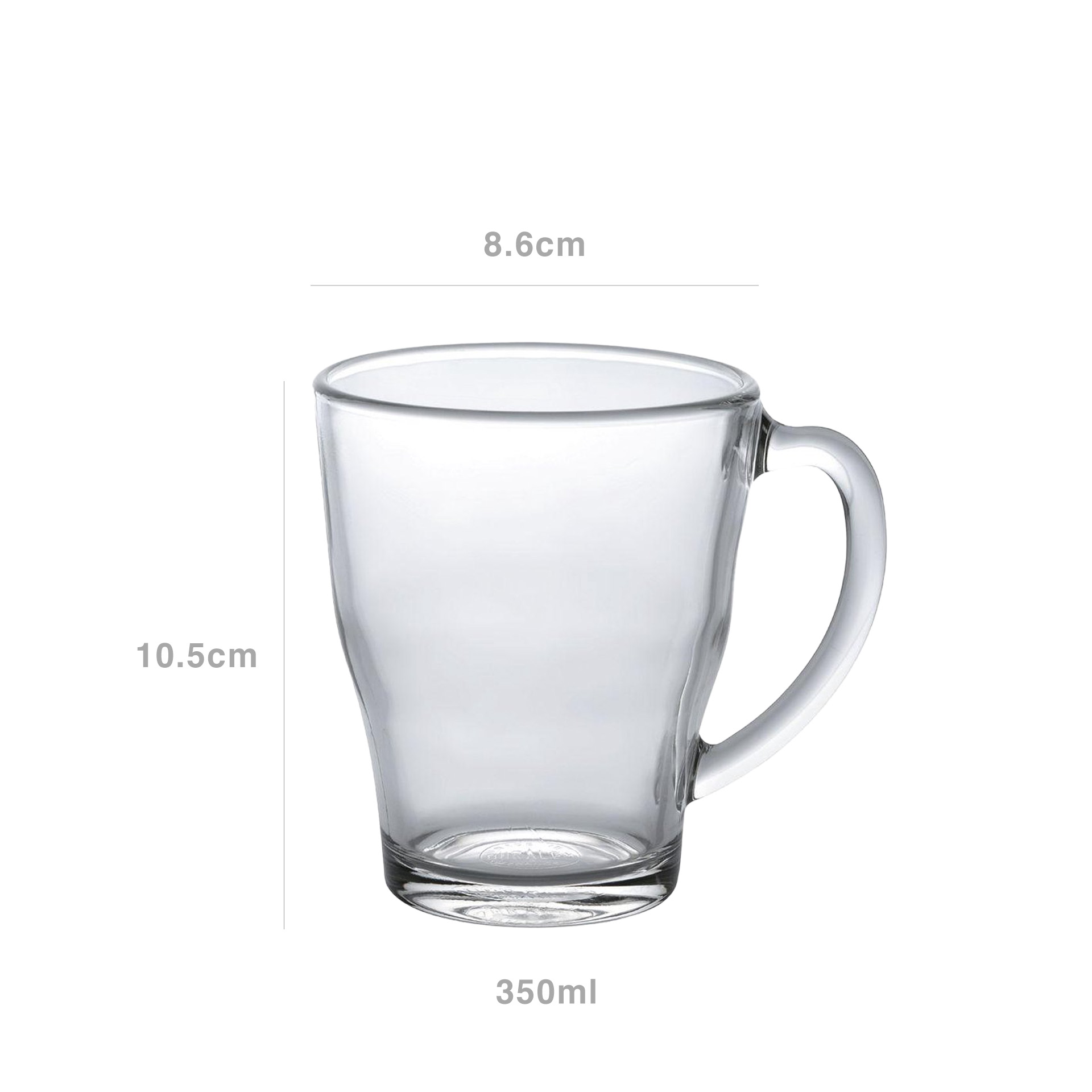 Caneca Vidro Cosy 350ml 8.6X10.5cm Pack 6