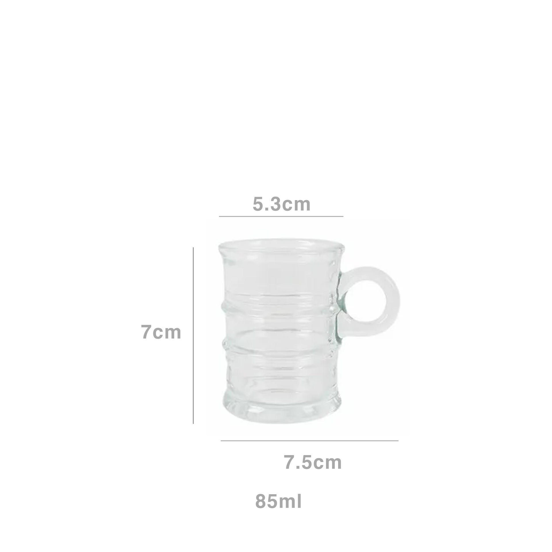 Chávena Café Vidro Parker 85ml 7.5X5.3X7cm Pack 3