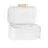Caixa Pão Metal Retro Branco 30.5X18X18cm Caixa Pão Metal Retro Branco 30.5X18X18cm