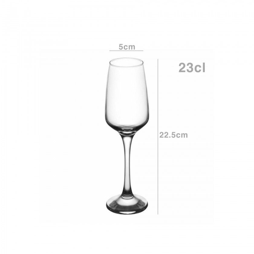 Copo Flute Lal 23cl Pack 6