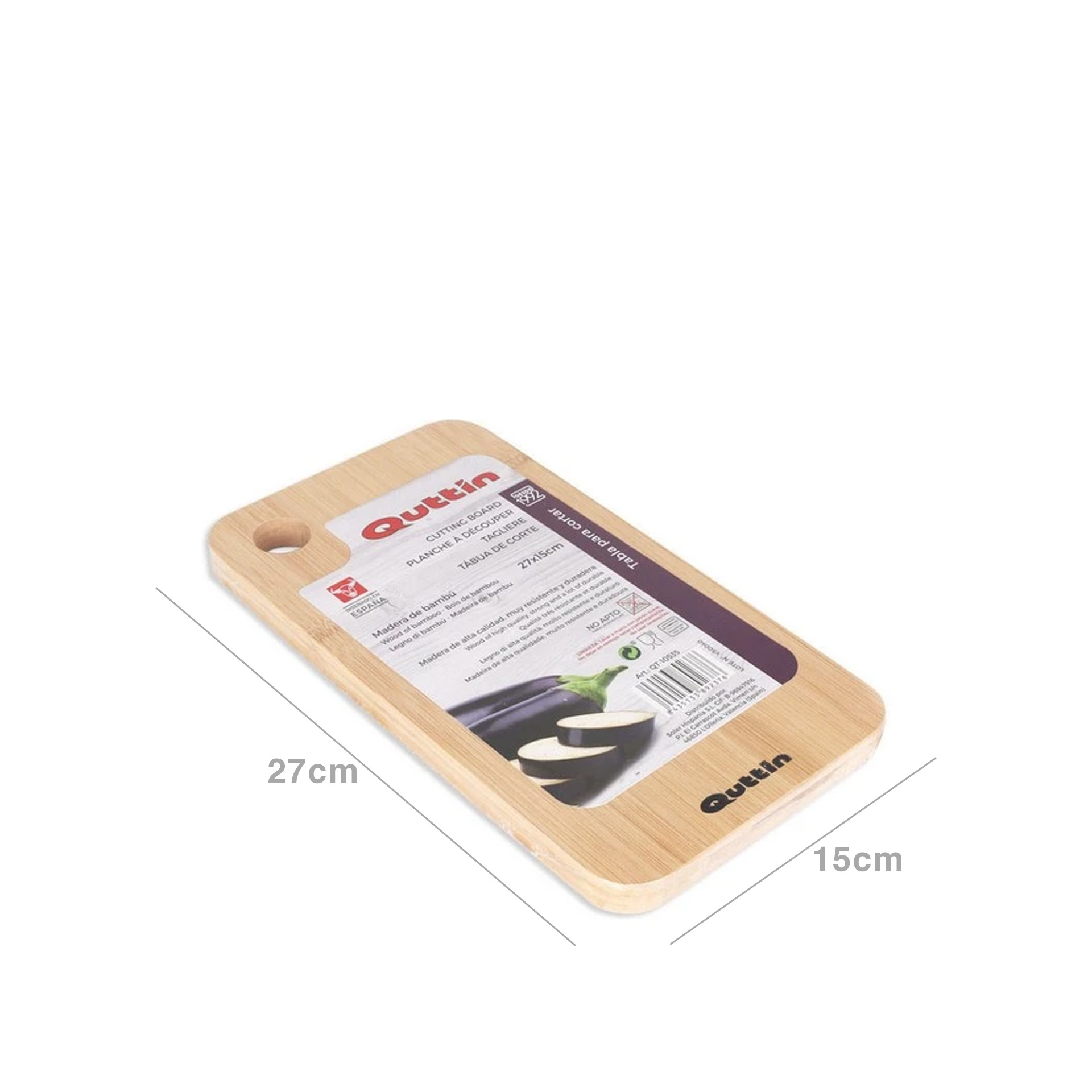 Tábua Cozinha Madeira Retangular 27X15CM