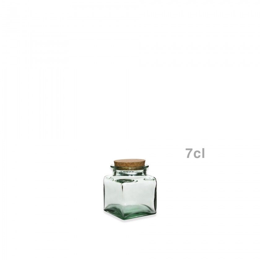 Frasco Hermético Appletree Quadrado com Tampa Cortiça 0.070ml Frasco Hermético Appletree Quadrado com Tampa Cortiça 0.070ml
