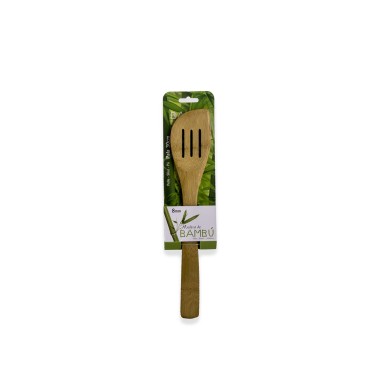 Espátula Curva Bambu com Ranhura 30CM