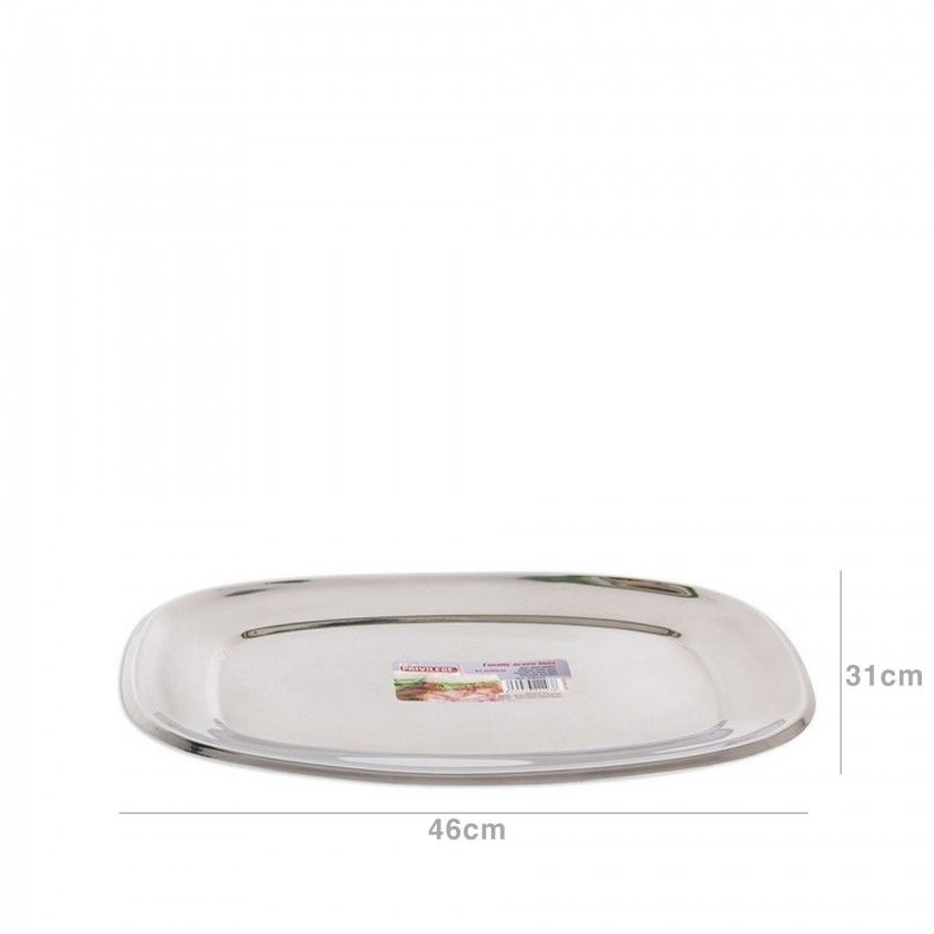 Travessa Inox Retangular 46X31CM