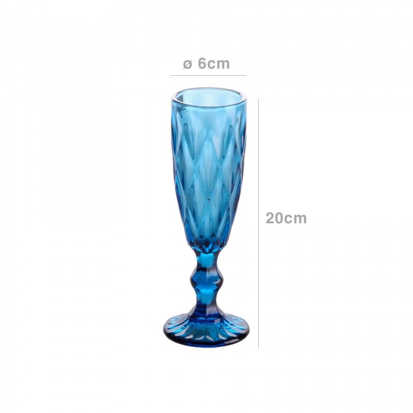 Copo Flute Syros Azul 17.5cl 6X20cm Pack 6 Copo Flute Syros Azul 17.5cl 6X20cm Pack 6