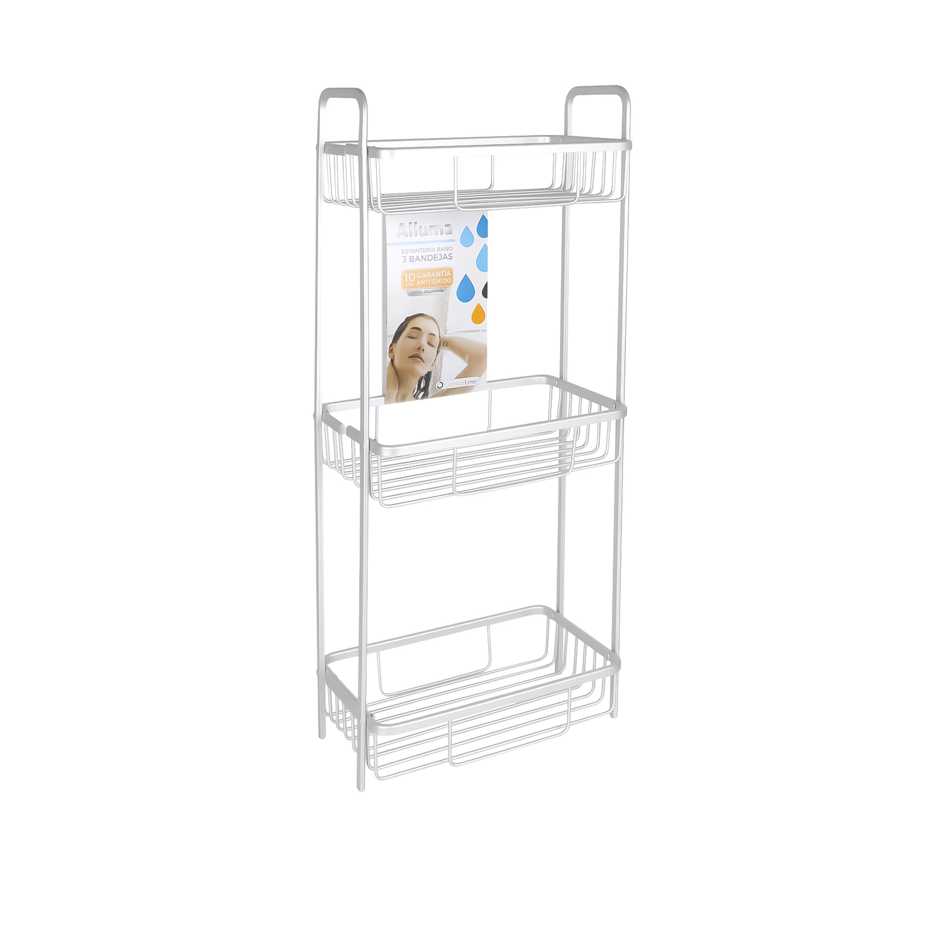 Organizador Wc Alluma com 3 Prateleiras 29X18X65.5cm