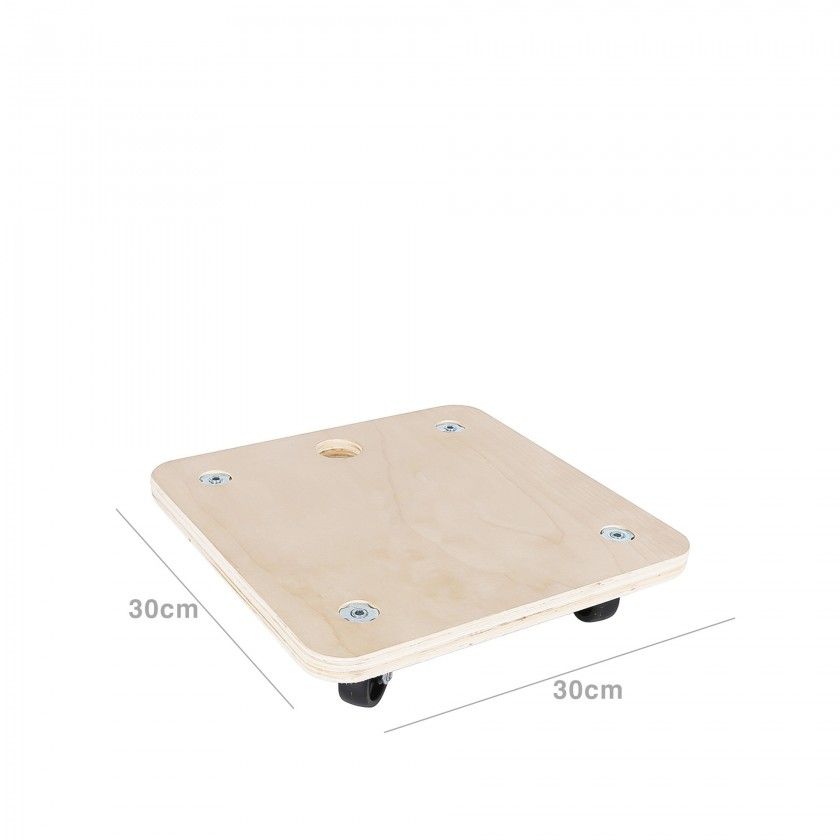 Base Madeira com Rodas 30X30X8cm Base Madeira com Rodas 30X30X8cm