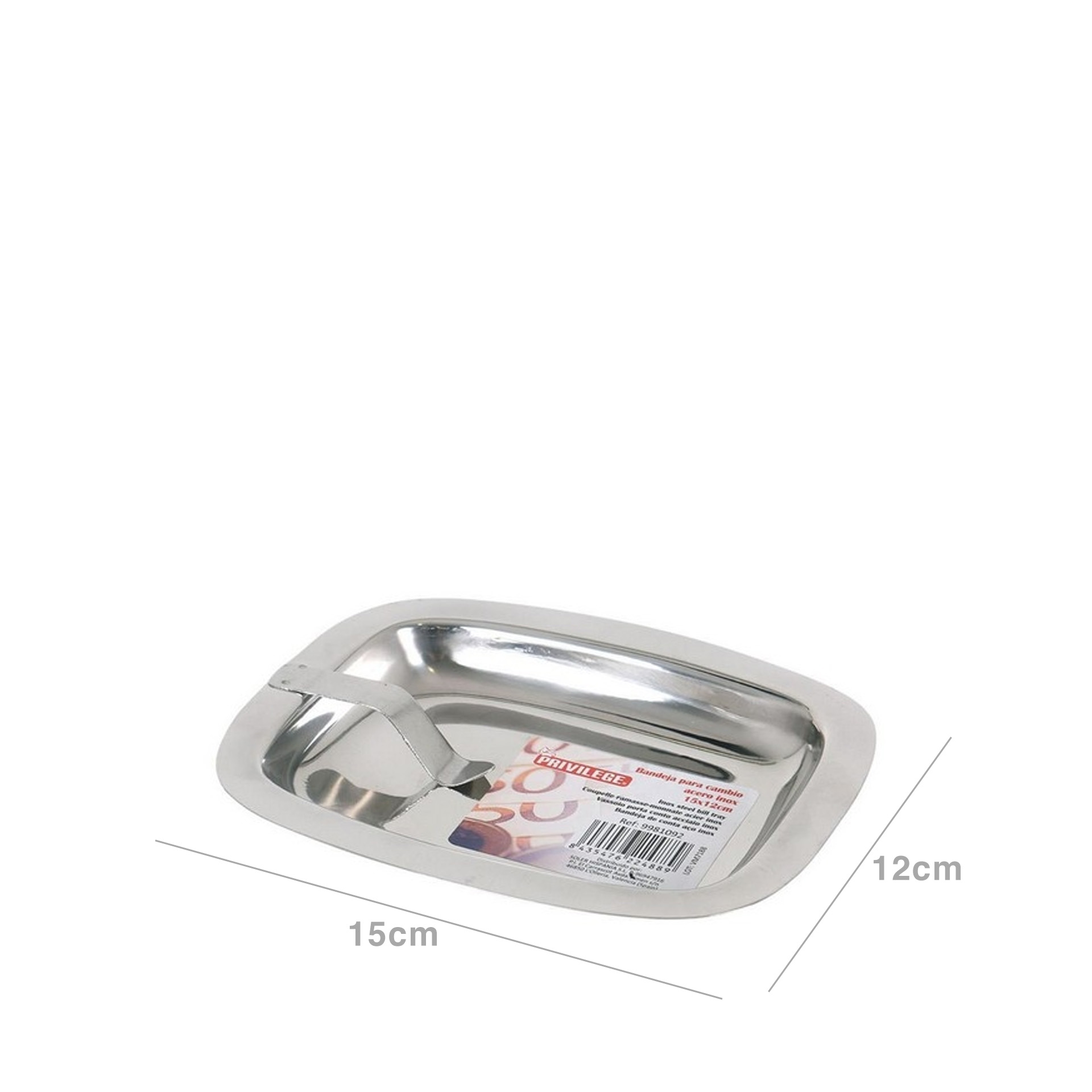 Bandeja Conta Inox 15X12CM