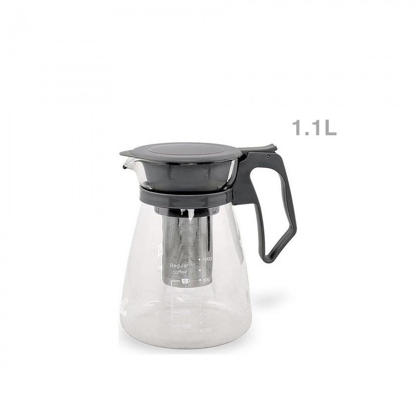 Bule Vidro com Filtro Inox 1100ML Bule Vidro com Filtro Inox 1100ML