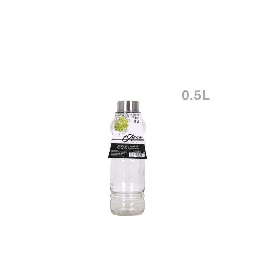 Garrafa Vidro Anna Tampa Metal 0.5L Garrafa Vidro Anna Tampa Metal 0.5L