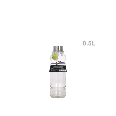 Garrafa Vidro Anna Tampa Metal 0.5L