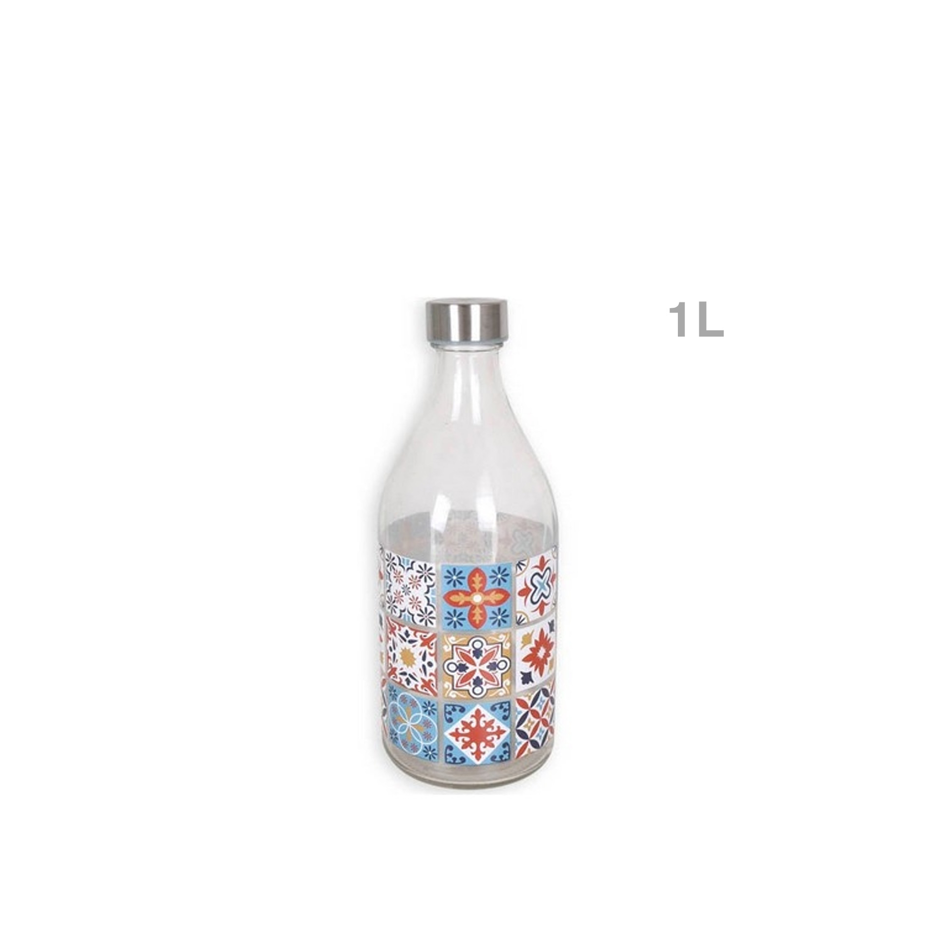 Garrafa Vidro Anna Tampa Metal 1L