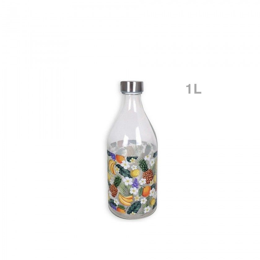 Garrafa Vidro Anna Tampa Metal 1L Garrafa Vidro Anna Tampa Metal 1L