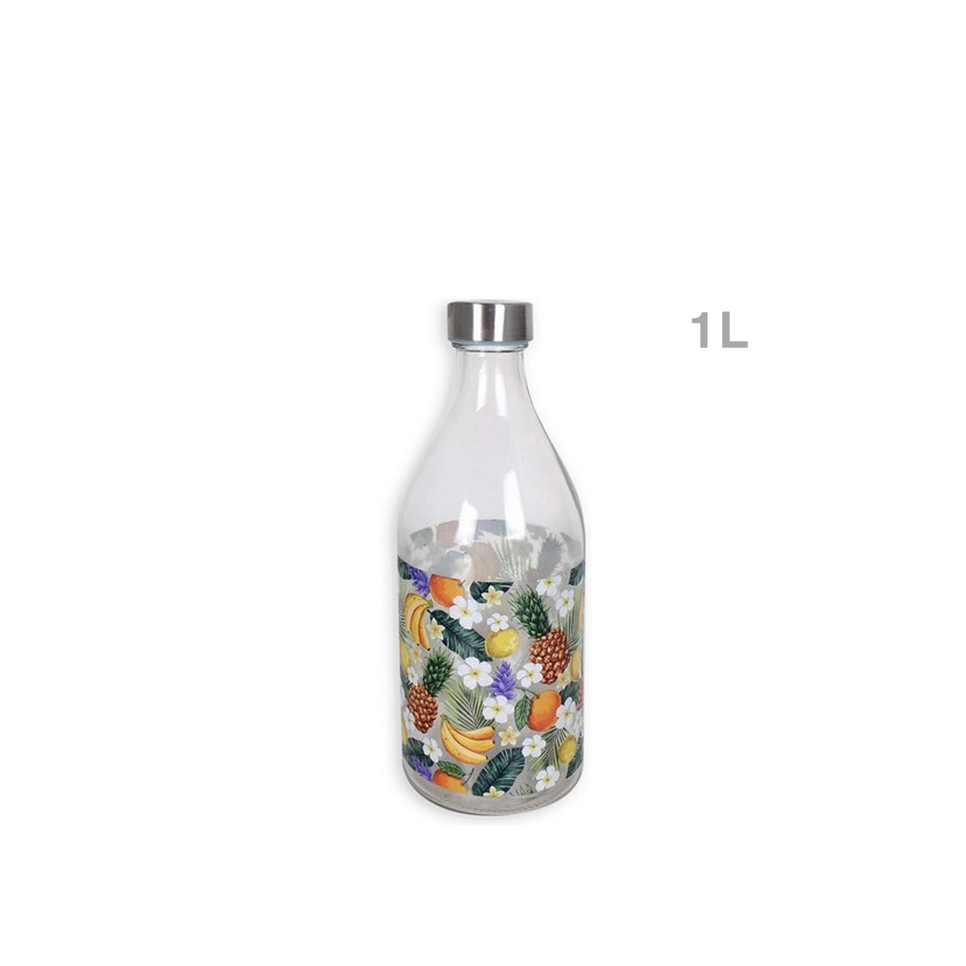 Garrafa Vidro Anna Tampa Metal 1L