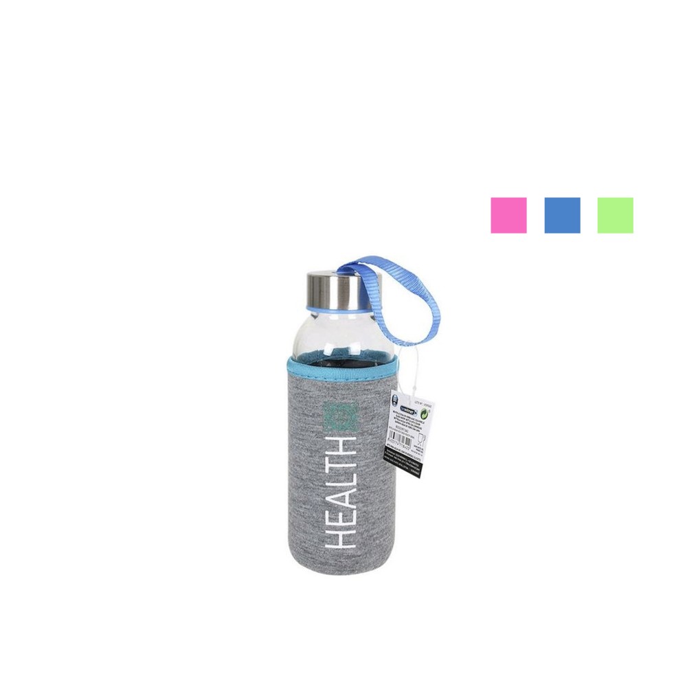 Garrafa Água Vidro com Capa Protetora 300ml 6.2X18cm