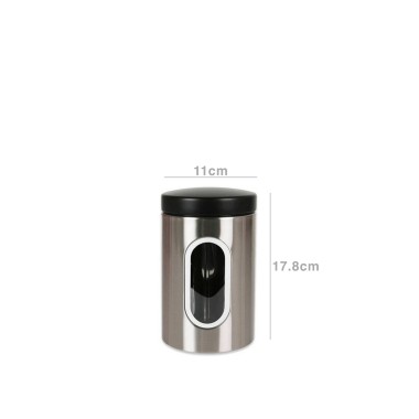 Frasco Cozinha Vidro e Inox 11X17.8cm