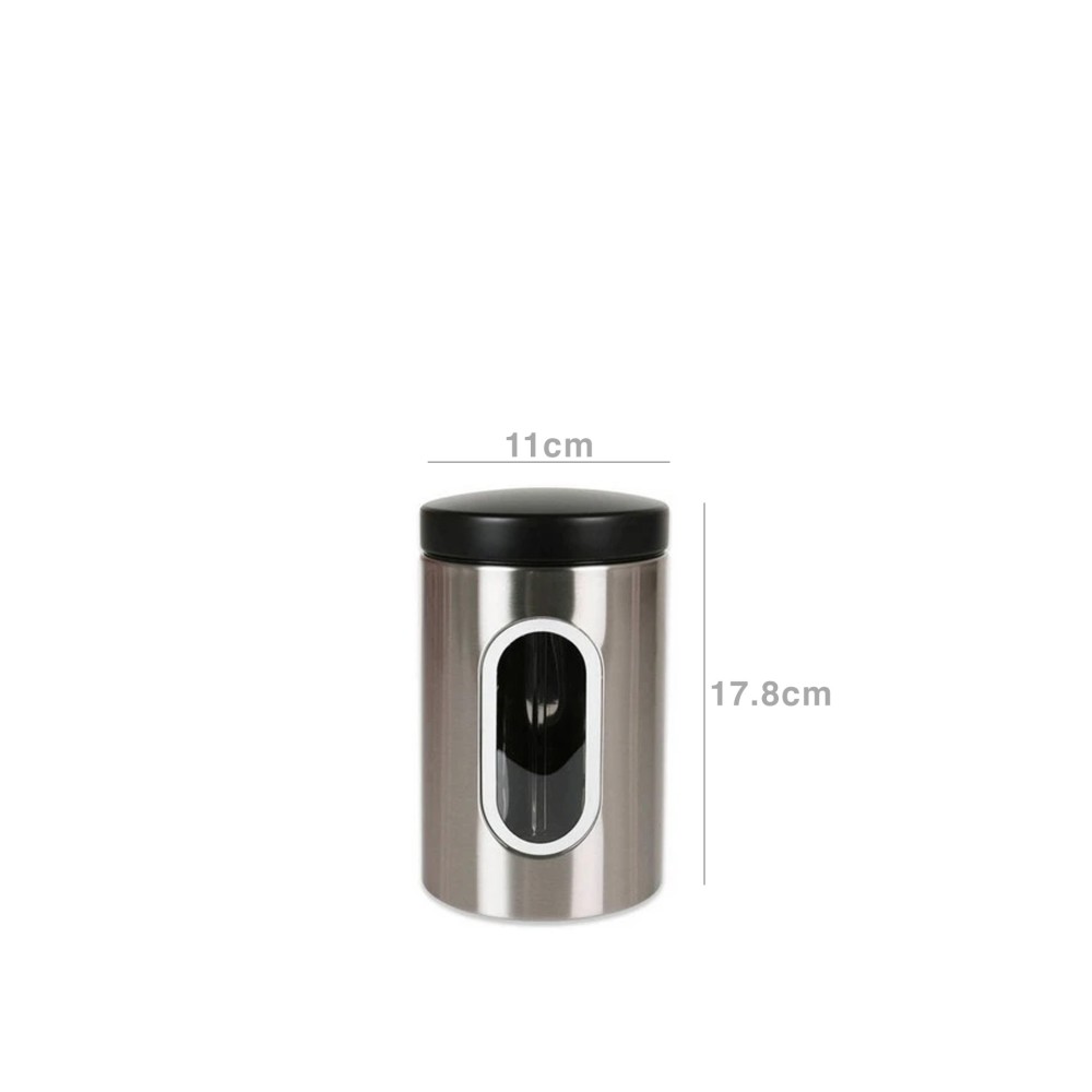 Frasco Cozinha Vidro e Inox 11X17.8cm
