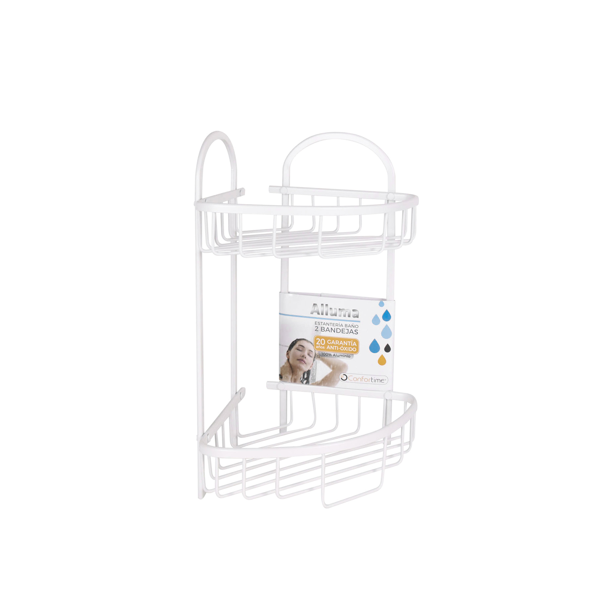 Suporte para Banho Alluwhite com 2 Bandejas 23X23X42CM
