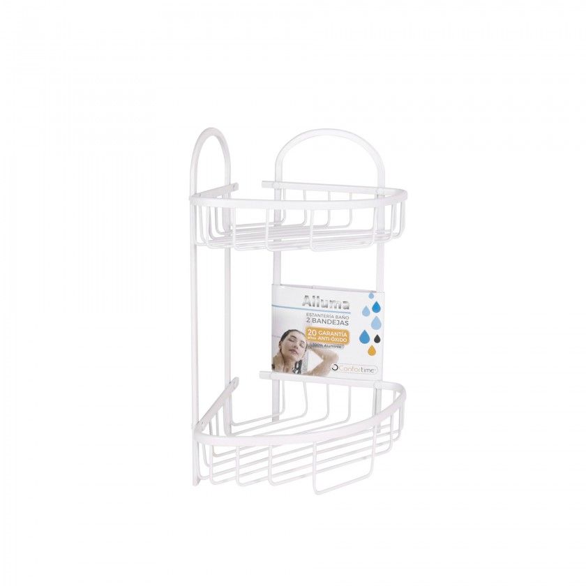 Suporte para Banho Alluwhite com 2 Bandejas 23X23X42CM