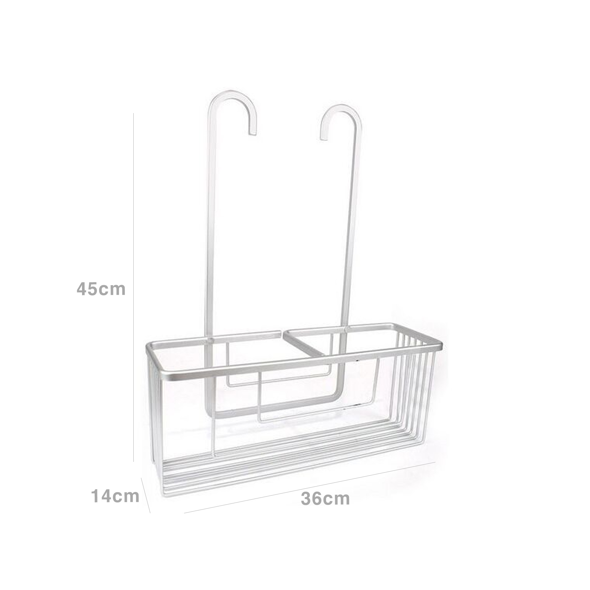 Cesta Banho Alluma com Ganchos Branco 14X36X45cm