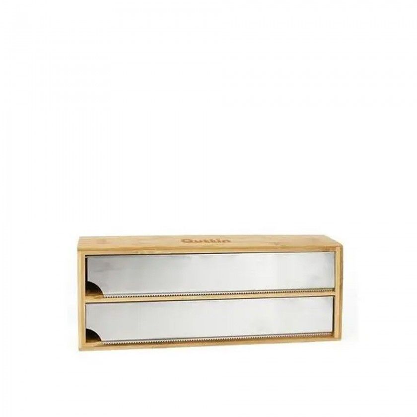 Dispensador Bambu Duplo Filme / Alumnio 33.5X13X5.5cm