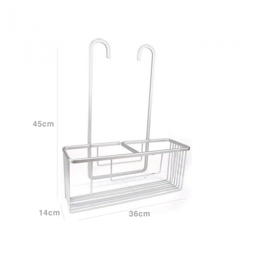 Cesta Banho Alluma com Ganchos Branco 14X36X45cm