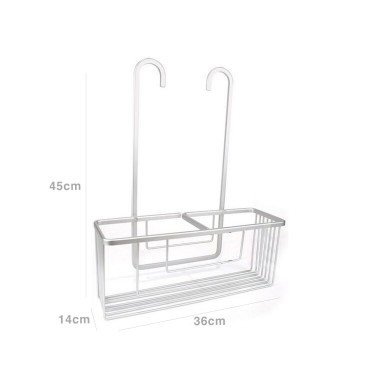Cesta Banho Alluma com Ganchos Branco 14X36X45cm