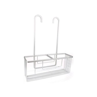 Cesta Banho Alluma com Ganchos Branco 14X36X45cm