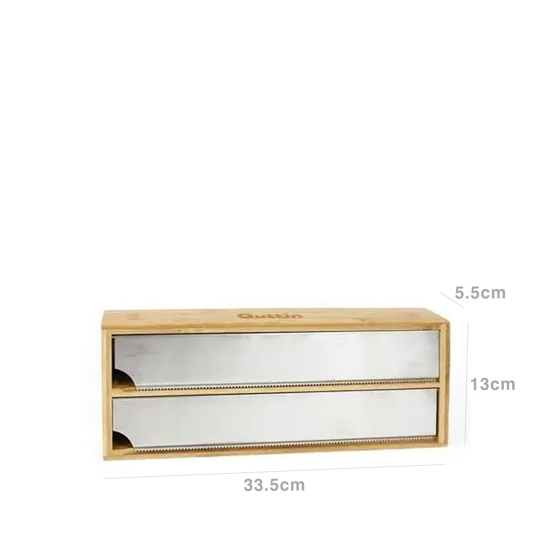 Dispensador Bambu Duplo Filme / Alumínio 33.5X13X5.5cm