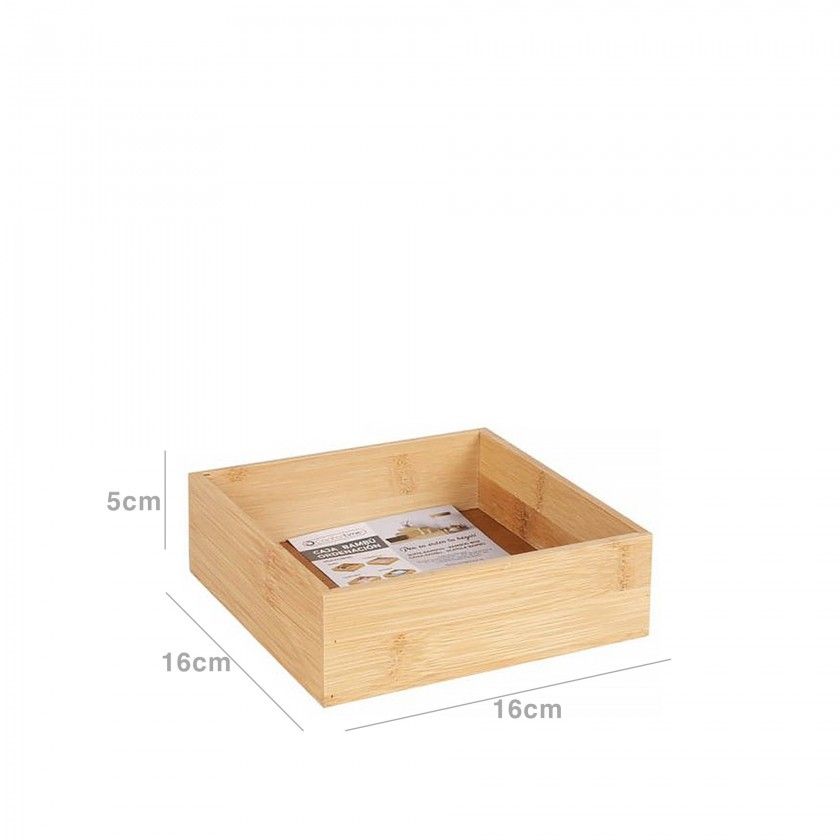 Caixa Multiusos Bambu 16X16X5cm Caixa Multiusos Bambu 16X16X5cm