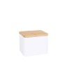 Saleiro Metal Tampa Bambu 14X11X11CM Saleiro Metal Tampa Bambu 14X11X11CM