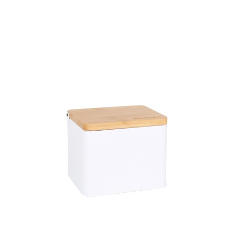 Saleiro Metal Tampa Bambu 14X11X11CM - Image product
