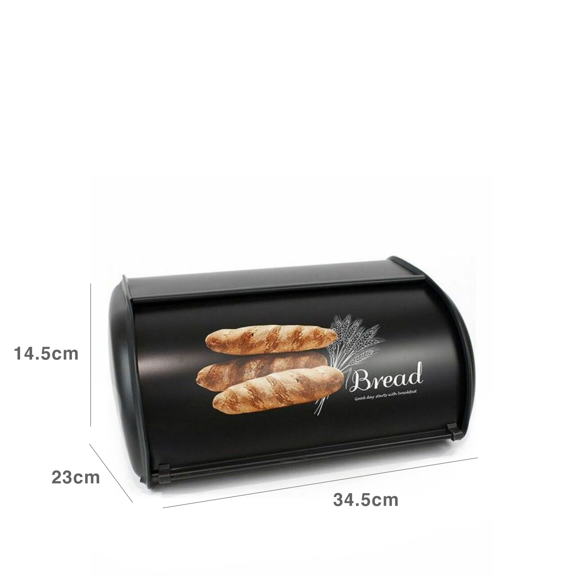 Caixa Pão Preta 34.5X23X14.5cm