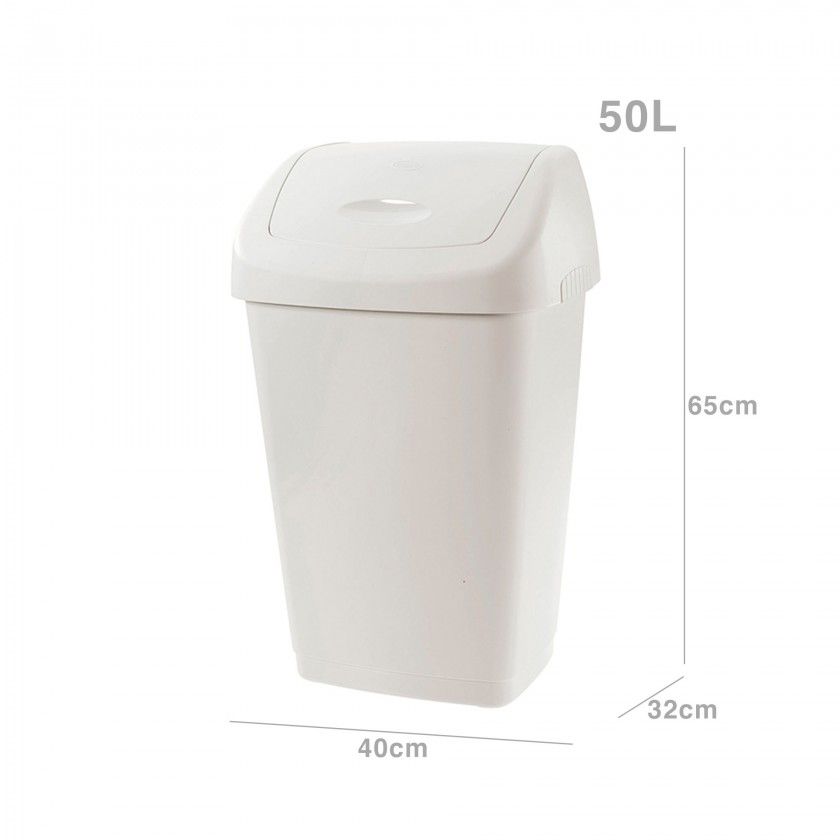 Balde Plástico com Tampa Basculante 50L 40X32X65CM Balde Plástico com Tampa Basculante 50L 40X32X65CM