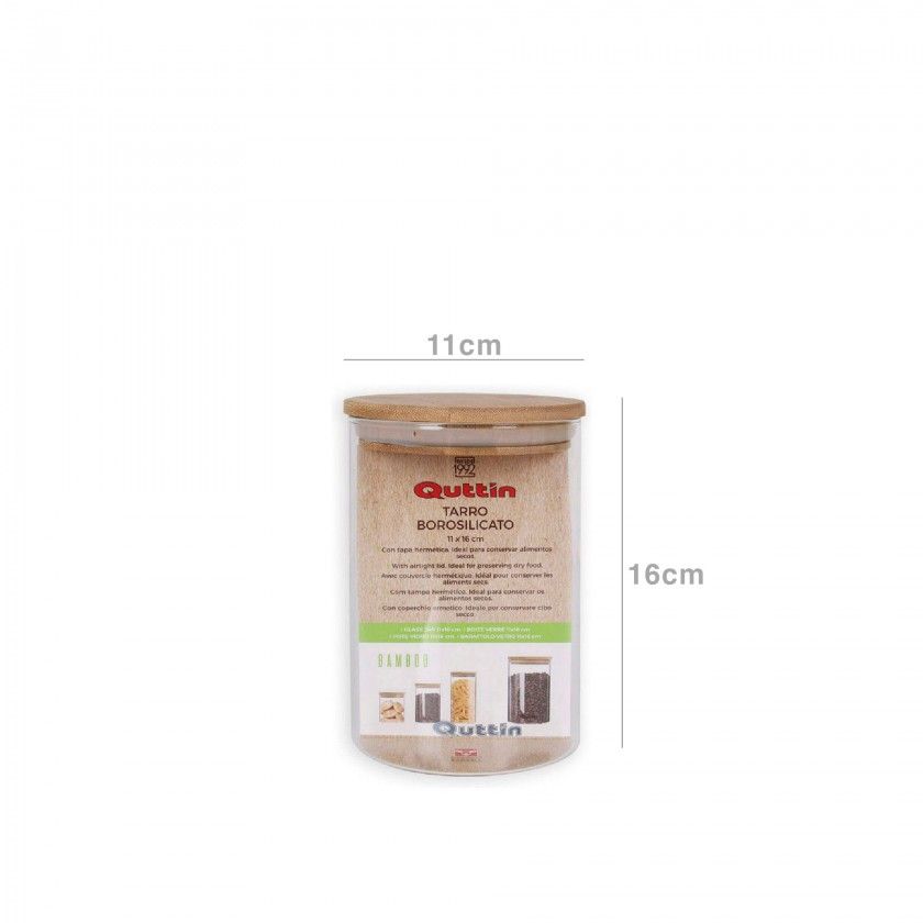 Frasco Hermtico Quttin Tampa Bambu 11X16cm