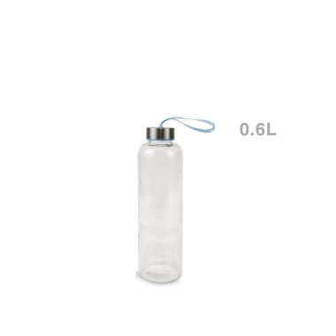 Garrafa Vidro Anna Tampa Metal 600ML