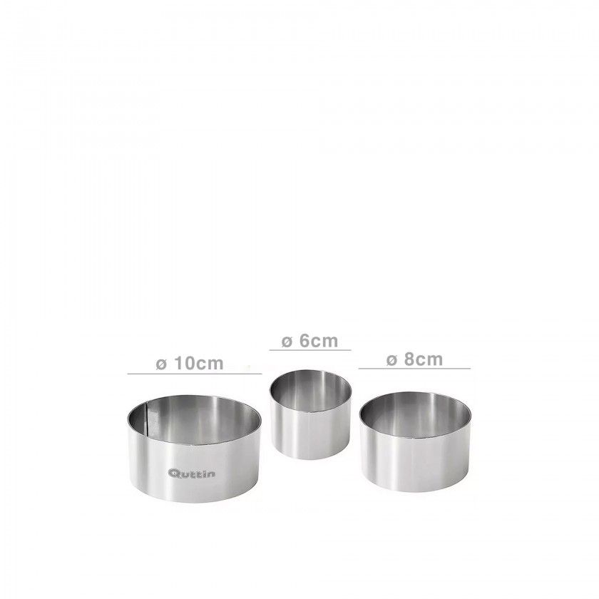 Aro Empratar Inox Redondo 6/8/10X4.5cm Pack 3