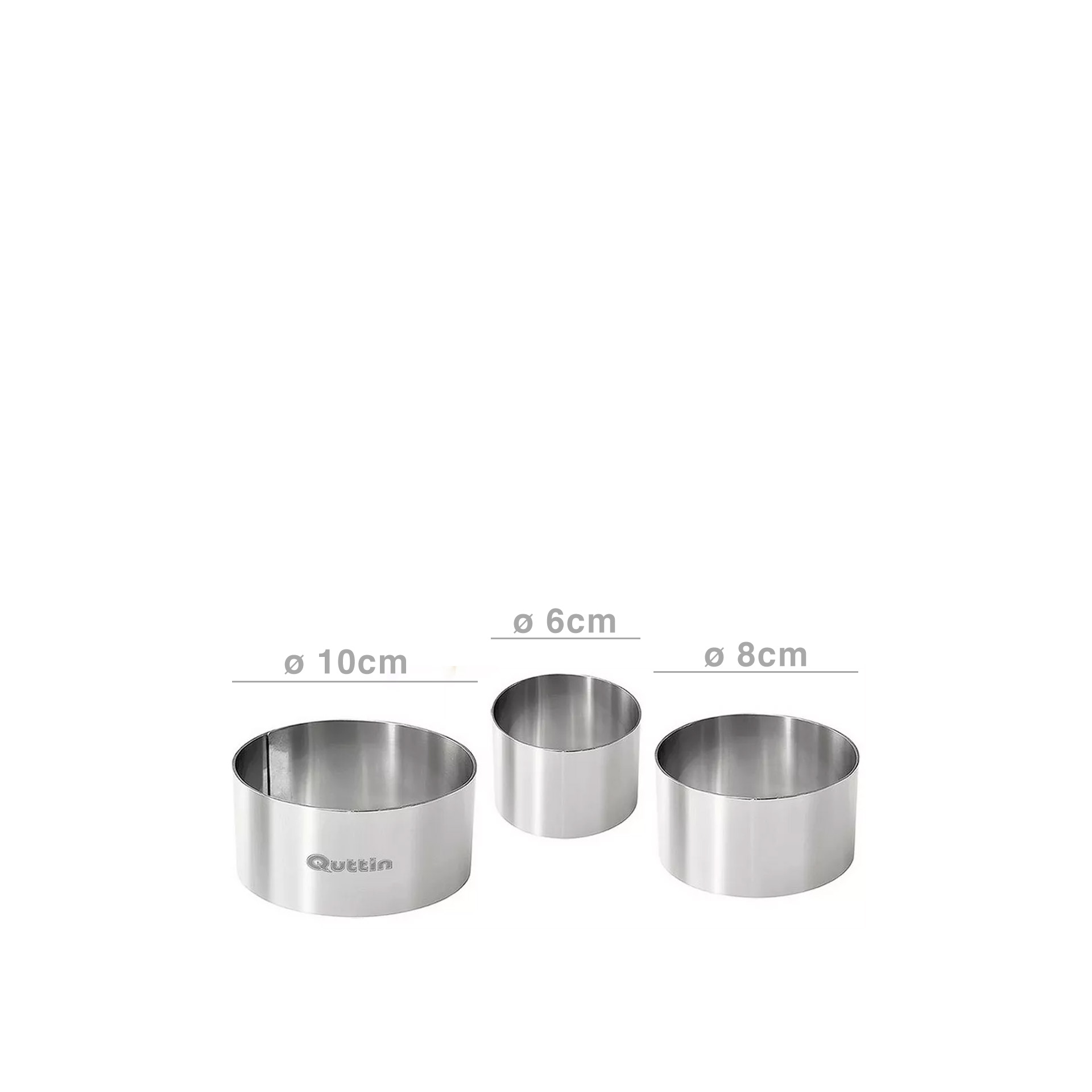 Aro Empratar Inox Redondo 6/8/10X4.5cm Pack 3