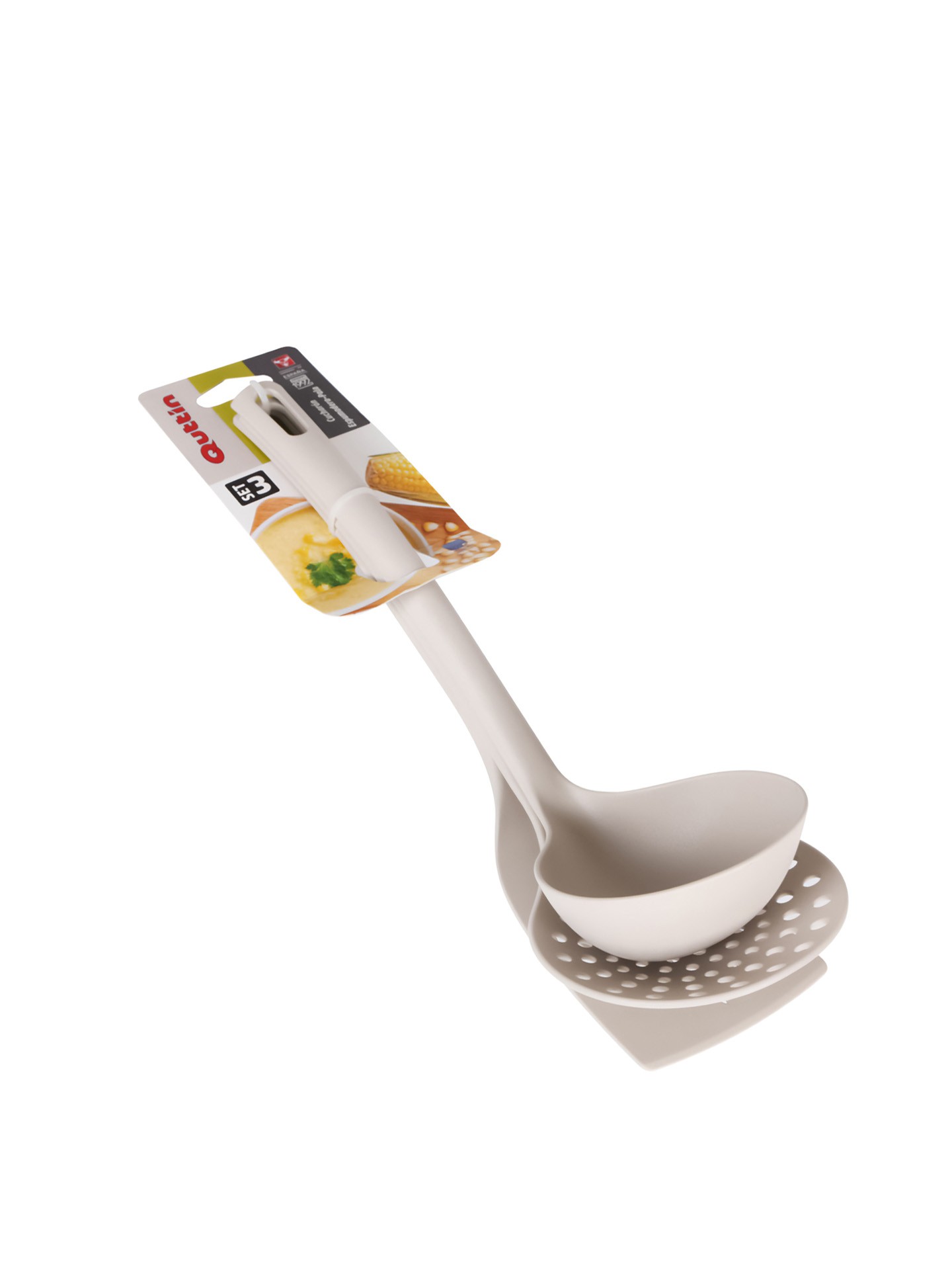 Conjunto 3 Utensílios Cozinha Nylon Branco