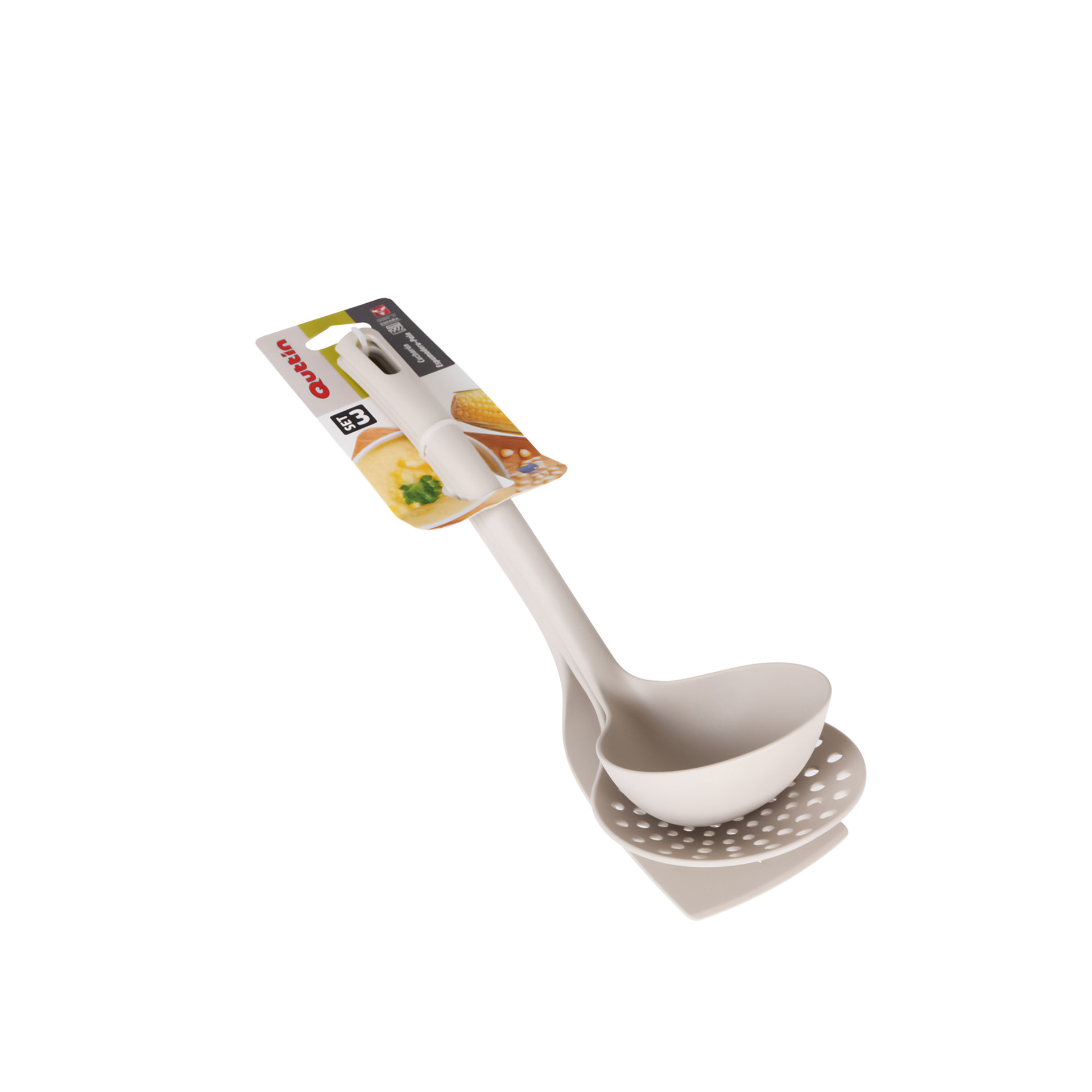 Conjunto 3 Utensílios Cozinha Nylon Branco