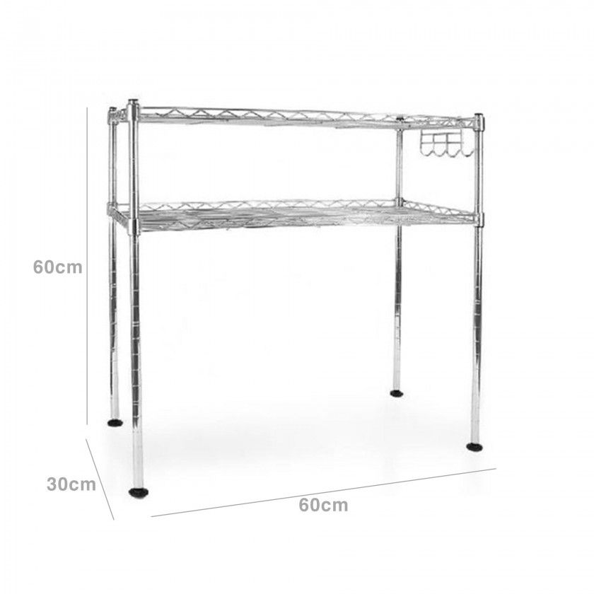 Estante Cromada 2 Níveis 60X30X60CM Estante Cromada 2 Níveis 60X30X60CM