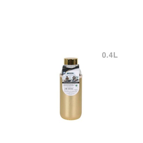 Garrafa Água Vidro com Capa Metalizada 400ml 6.9X19cm - Image product