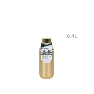 Garrafa Água Vidro com Capa Metalizada 400ml 6.9X19cm