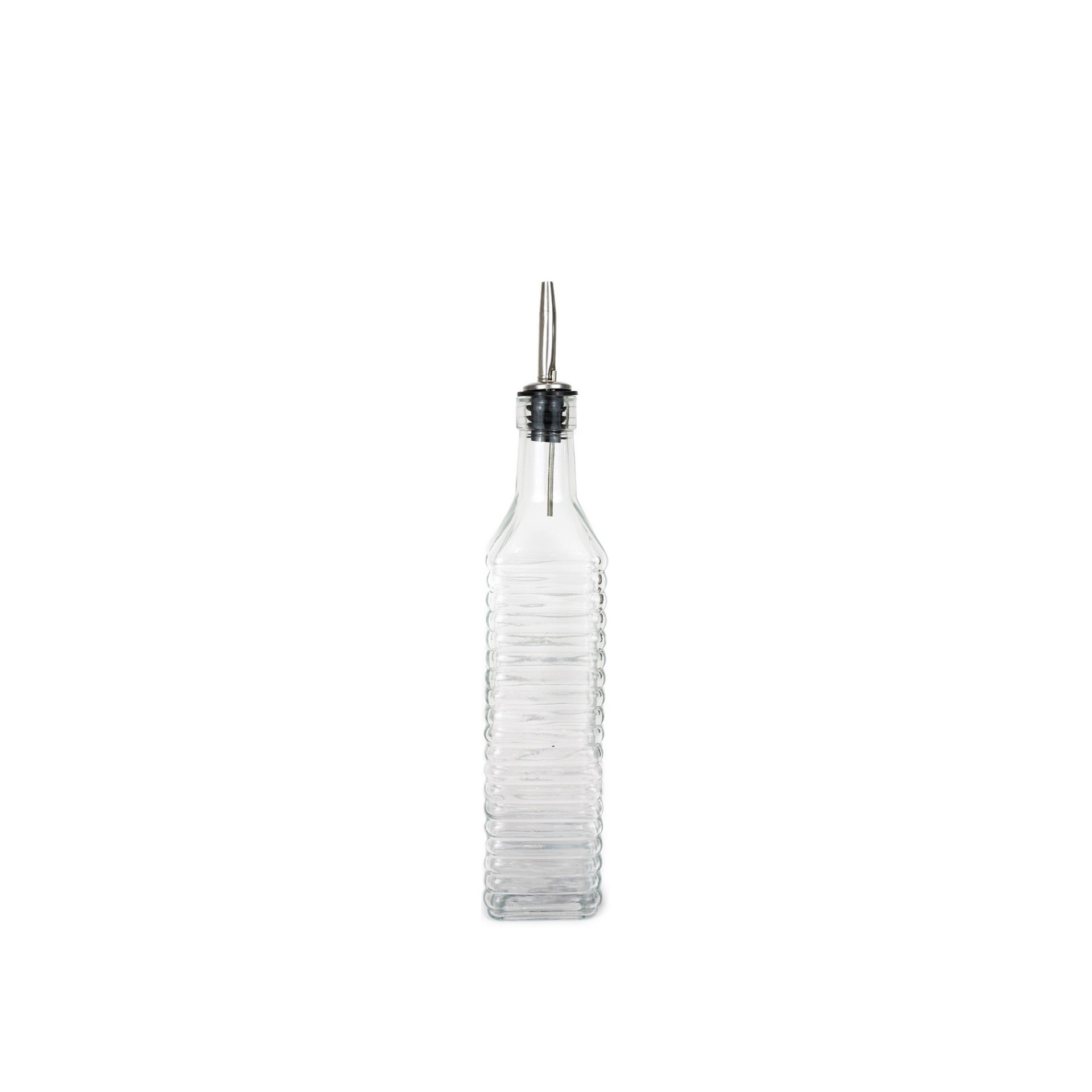 Galheteiro Vidro Tampa Inox Anna Linhas 500ml 5.5X5.5X30cm