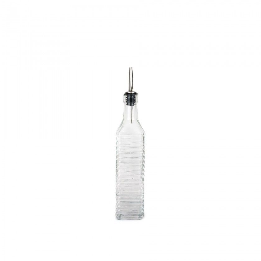 Galheteiro Vidro Tampa Inox Anna Linhas 500ml 5.5X5.5X30cm