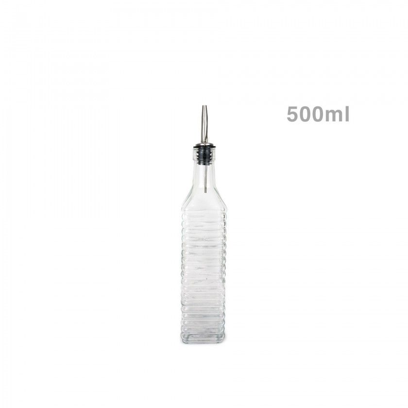 Galheteiro Vidro Tampa Inox Anna Linhas 500ml 5.5X5.5X30cm Galheteiro Vidro Tampa Inox Anna Linhas 500ml 5.5X5.5X30cm