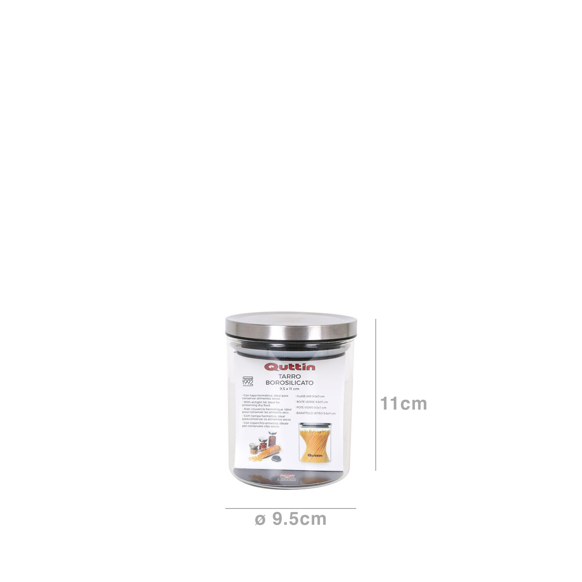 Frasco Hermético Quttin Tampa Metal 9.5X11cm