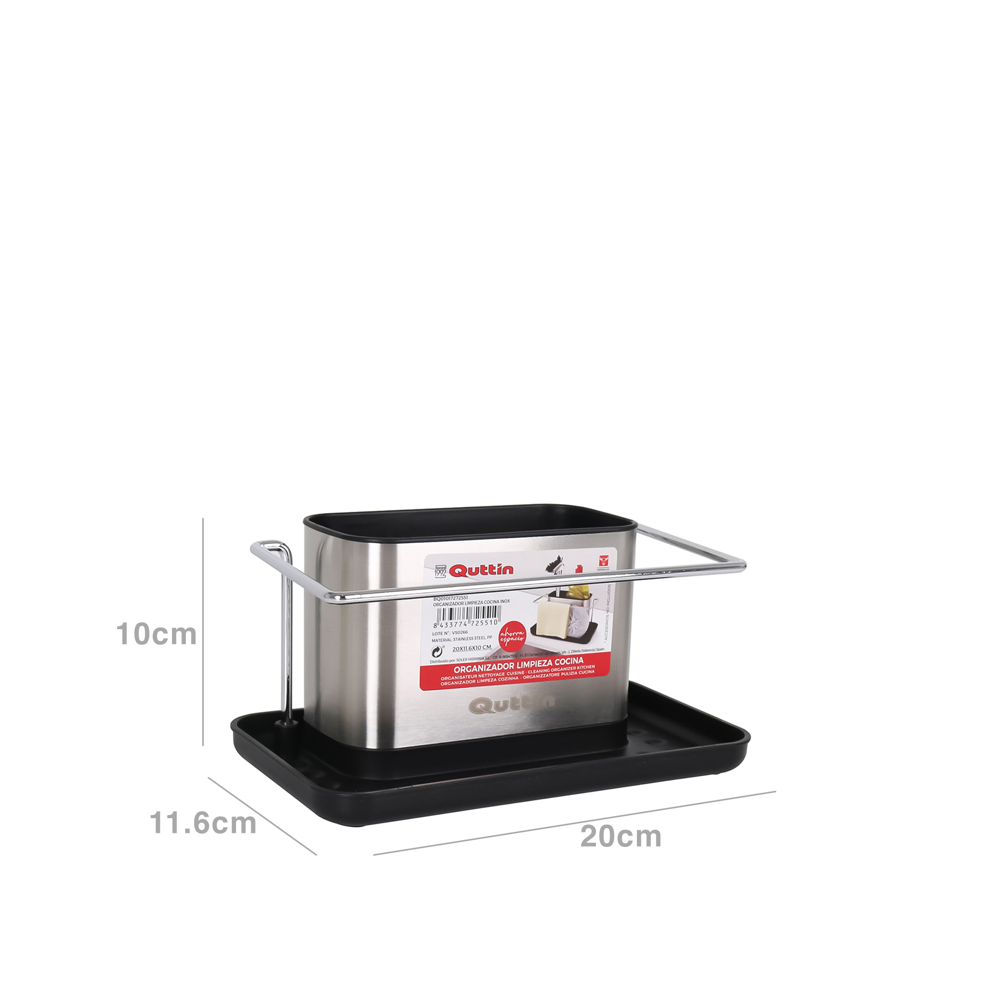 Organizador Cozinha Inox 20X11.6X10CM